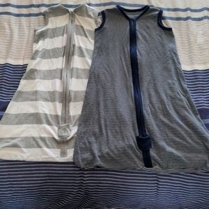 2 Burt's Bees Baby Sleep Sack Cotton Stripes Bundle Lot